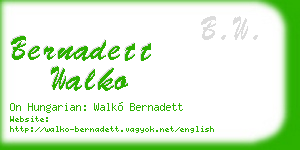 bernadett walko business card